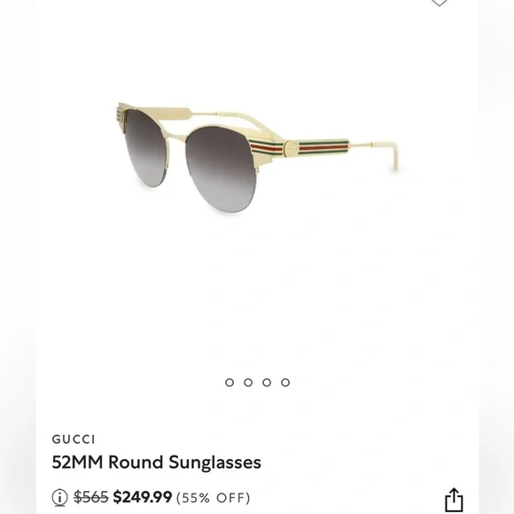 GUCCI52MM Round Sunglasses